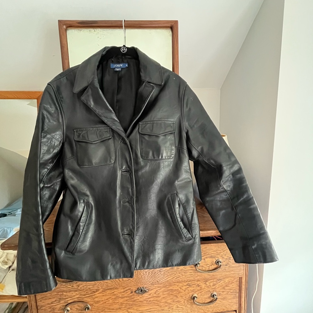 Vintage J.Crew Leather Jacket, Size M (Women’s), Black
